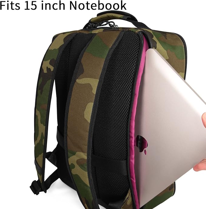Underseat Carry-On Backpack Luggage Lightweight Casual Laptop Backpack MacBook Pro 16 Travel Gym Sport Daypack 21L, Green Camo
