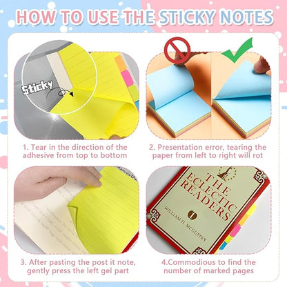 Sticky Notes Set, Sticky Notes Tabs, 710 Pack, Divider Sticky Notes, School Supplies, Office Supplies, Planner Sticky Notes, Sticky Note Dividers Tabs, Book Notes, Back to School Supplies (710pcs)