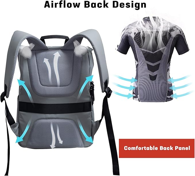 Laptop Backpack, 15.6 Inch Business Travel Fashion Casual Daypack for Men&Women (Grey)