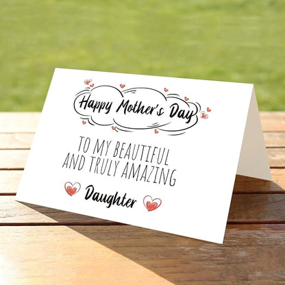 Cute Mother’s Day Card for Daughter, 1st Mothers Day Card for Daughter, Funny Mothers Day Gift from Mom, Mother's Day Card To Beautiful And Truly Amazing Daughter