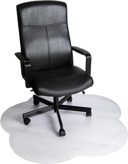 DESKU Flower Power Desk Chair Mat – Heavy-Duty PVC Mats for Carpet Floor Protection, Clear, 48 x 49 Inches, Made in The USA