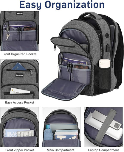 Backpacks Men Bookbag School Bags for Boys Teenager,Computer Backpack Sturdy with 15.6 Inch Laptop Compartment & USB Charging Port,Morrales Mochilas Hombres for Workout College Middle School