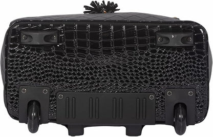 JKM and Company Alligator Compatible With Computer iPad, Laptop Tablet Rolling Tote Bag Briefcase Carryall Bag