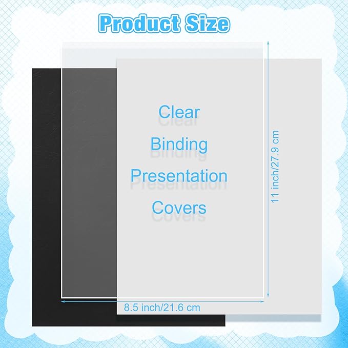 500 Pack Binding Presentation Covers Clear Plastic Report Covers Plastic Book Covers 8 Mil Binding Covers for Reports Business Documents Projects 8.5 x 11 Inch for Students Coworkers