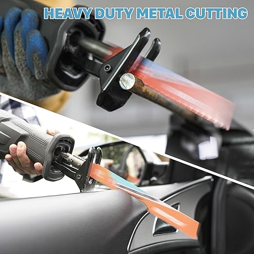 KEENTECH Carbide Sawzall Blades for Hard & Heavy Metal Cutting, 9 Inch 8 TPI, Heavy Duty Reciprocating Saw Blade with High Cutting Speed For Thick Metal, Cast Iron, Alloy Bolt, Stainless Steel, 3 Pack