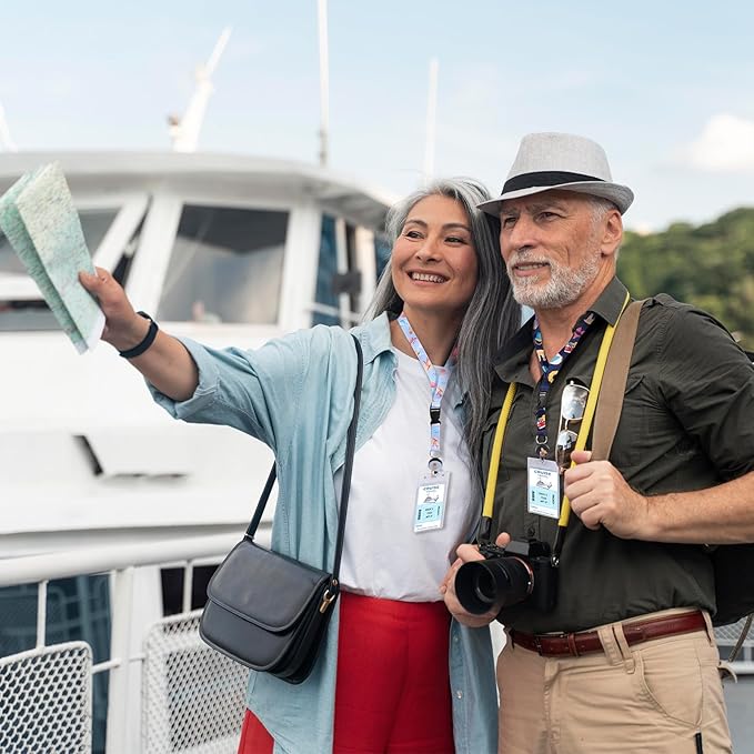 6 Pack Cruise Ship Lanyards, Cruise Lanyards for Ship Key Cards with Waterproof ID Holder Cruise Luggage Tags Retractable Badge Reel & Detachable Buckle for Cruise Essentials