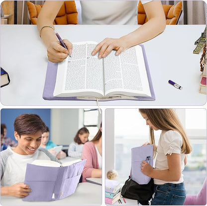 Canvas Book Covers, Washable Book Protector, Book Cover for Paperback Novels, Adjustable Book Cover for Hardcover with Pockets for Pen, Soft Cover Books, Book Lovers Gifts