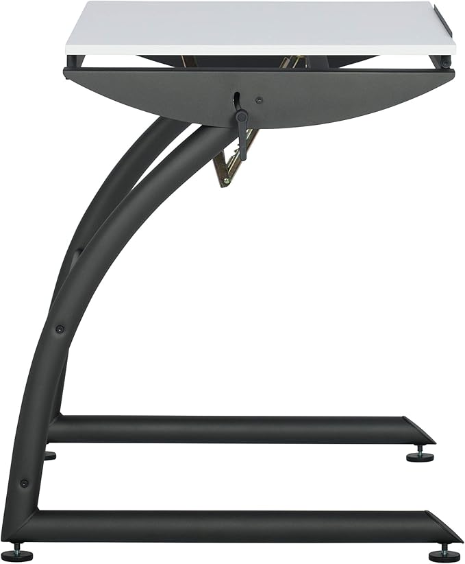 SD STUDIO DESIGNS Triflex Drawing Table, Sit to Stand Up Adjustable Office Home Computer Desk, 35.25" W X 23.5" D, Charcoal Black/White