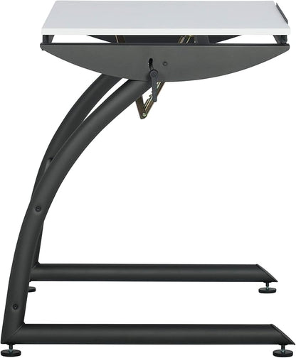 SD STUDIO DESIGNS Triflex Drawing Table, Sit to Stand Up Adjustable Office Home Computer Desk, 35.25" W X 23.5" D, Charcoal Black/White
