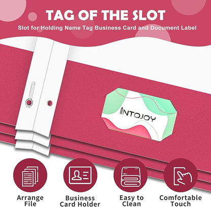 Folders with Pockets,IntoJoy 50 Pack Two Pocket Folders Business Card Holder Paper Folders with Prongs for School Office Filing Cabinet Resume Portfolio (Magenta)