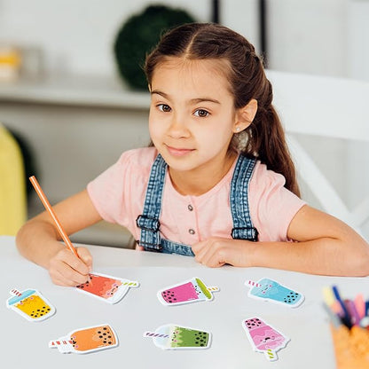 30 Pack Bubble Tea Sticky Notes, Total 600 Sheets, Boba Milk Tea Theme Self Sticky Notepads Memo Pads Page Marker for Office School Student Kids Class Birthday Party Favors Goodies Bag Fillers