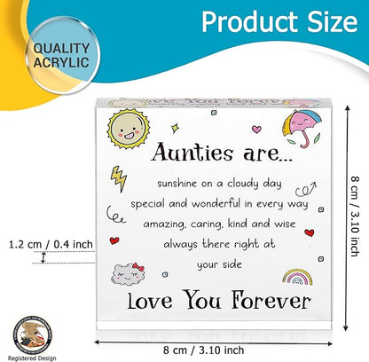 Auntie Gifts - Cute Auntie Birthday Gifts - Elegant Decorative Gifts for Auntie - Beautiful Gifts from Nephew, Niece - Charming Auntie Gift for Mother's Day - Engraved Acrylic Decoration