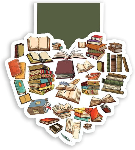 (2Pcs) Books Magnetic Bookmark Book Page Markers Gift for Reading Lover Nerd Book Addict Bookish Reader Student Teacher Office Stationery - Size 2.8"x2.4" When Folded