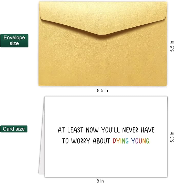 Chenive Funny Old Age Birthday Card for Men Women, Getting Older Birthday Card for Him Her, Birthday Card for Friends, Now Never Have To Worry About Dying Young