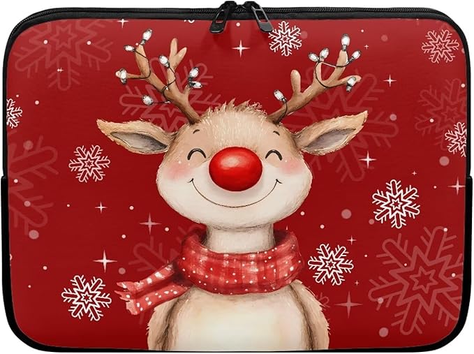 Cute Deer Laptop Sleeve for Women 17 inch Laptop Protector with Multiple Uses Computer Carrying Case Portable Tablet Bag Lap Top Case Christmas Laptop Protector