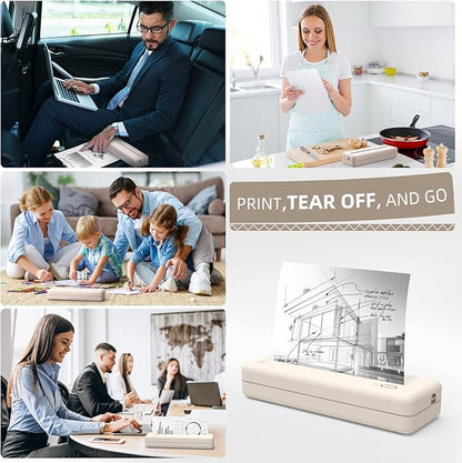 HPRT Portable Printers Wireless for Travel - MT810 Bluetooth Thermal Inkless Compact Printer, Paper Rolls Mobile Printing for Vehicles Office, Compatible with iPhone Android & Laptop