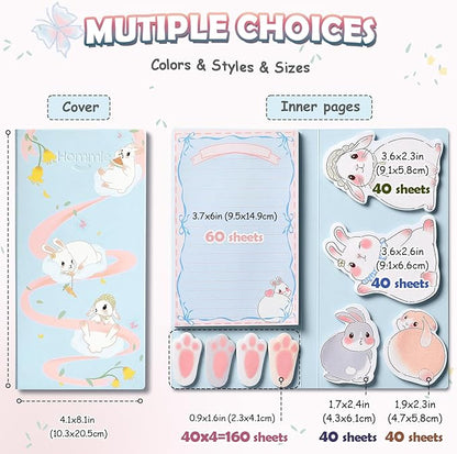 Hommie Sticky Notes Set, Divider Cute Sticky Notes Planner Sticky Note Dividers Tabs with Color Coding for School Supplies, Office Supplies, Book Notes,Bible Sticky Notes