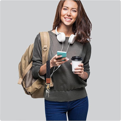 Fishent Stretchy Wristlet Keychain,Braided Cute Wrist Lanyards for Keys, Key Chain Holder for Women Men, Wrist Strap Keychain for Car Keys Phone Camera Wallet ID Badges Card (Starry Night)