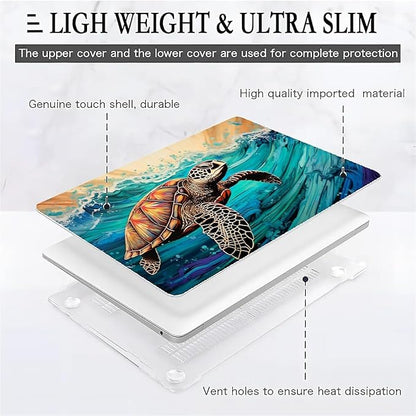 Compatible with 13.3 Inch MacBook Air A1466/A1369, Animal Sea Turtle Hard Plastic Shell Cover Case