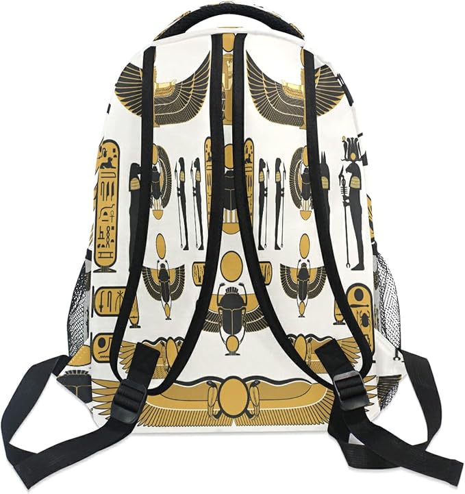Ancient Egyptian Print School Backpack for Teens Girls Kids Boys, Egypt Sun Art Women Men Adult 15 in Laptop Backpack Casual Elementary Student College Bookbag Travel Hiking Camping Daypack…