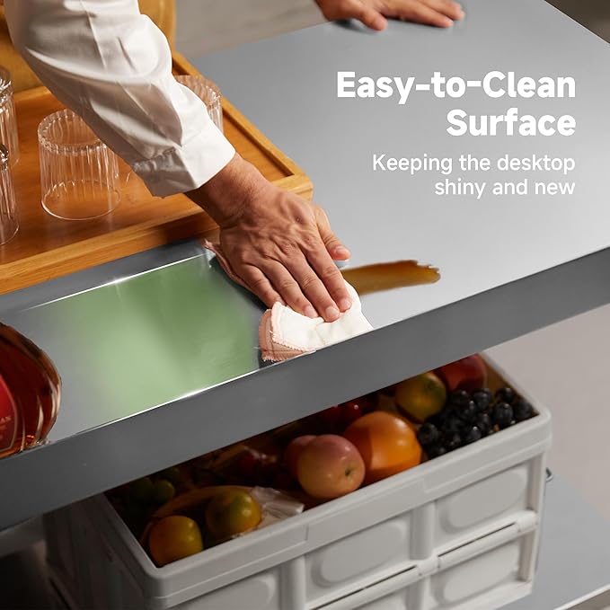 Real Relax Stainless Steel Table with Backsplash, NSF Commercial Heavy Duty Stainless Steel Table for Prep with Adjustable Undershelf, for Indoor & Outdoor- 24" D x 36" W x 34" H