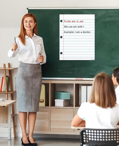 Dry Erase Giant Sized Magnetic Notebook Paper, Handwriting Lined Paper for Classroom Whiteboard Accessories, Dry Erase Notebook Teaching Aids, Homeschool Teaching Supplies 17" x 22"