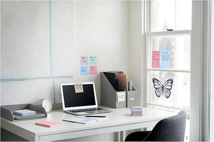 Post-it Super Sticky 100% Recycled Pop-up Notes, 3 in. x 3 in., 70 Sheets, 6 Pads, Wanderlust Collection, School Supplies and Office Products