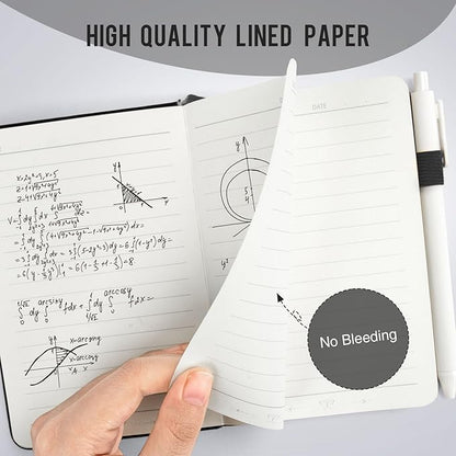 Pocket Small Notebook Journals, 8 Pack (Midnight Black) Mini Notebook 3.7x5.7 Journaling Notebooks for Women Men, Hardcover Lined Note Pads with Pens for Work, Business, Travel Journal, Office Supplies