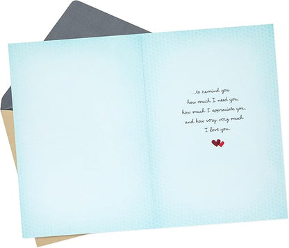 Hallmark Love Card (Heart in Envelope) for Mother's Day, Anniversary, Romantic Birthday, Everyday Love, Sweetest Day
