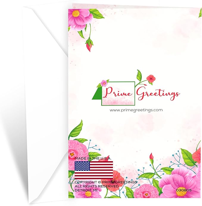 Prime Greetings Sister Birthday Card, Made in America, Eco-Friendly, Thick Card Stock with Premium Envelope 5in x 7.75in, Packaged in Protective Mailer