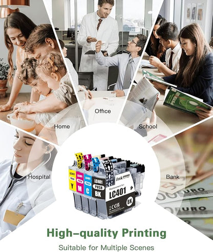 LC401 Black Ink Cartridge Replacement for LC401BK LC401 LC401XL to Work with Brother MFC-J1010DW, MFC-J1012DW and MFC-J1170DW Printers, 2 Pack
