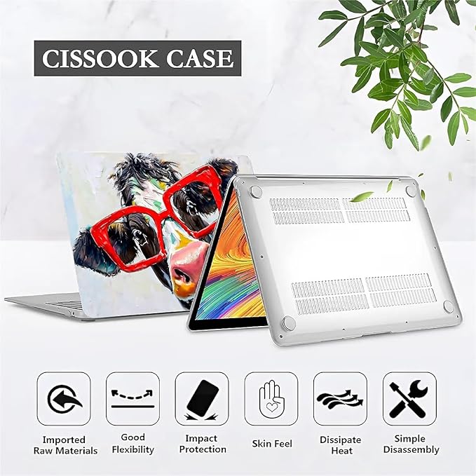 Compatible with 13.3 Inch MacBook Air A1466/A1369, Red Cow Hard Plastic Shell Cover Case