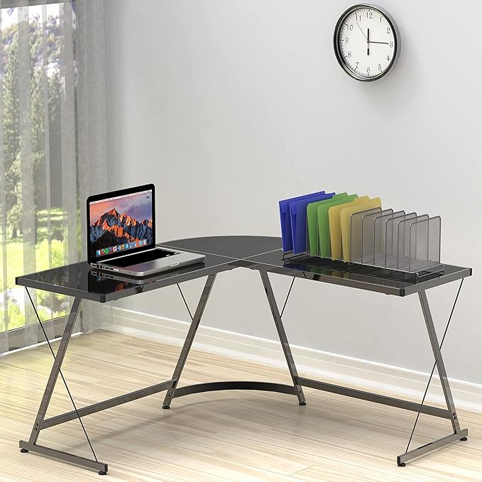 Simple Houseware 5 Section Upright File Sorter Organizer, Silver - 2 Pack