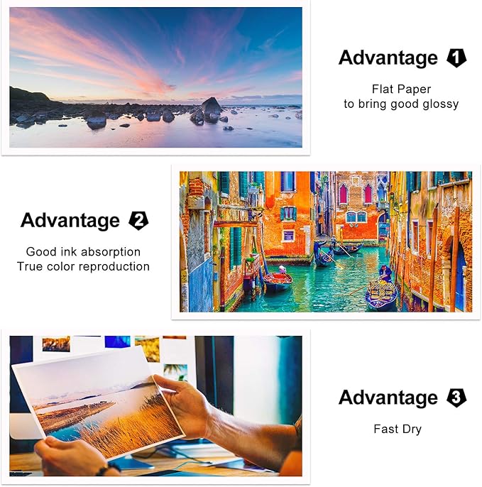 Koala Glossy Inkjet Photo Paper 5X7 Inches 48lb 100 Sheets Professional Glossy Photographic Paper Compatible with Inkjet Printer Use DYE INK 180GSM