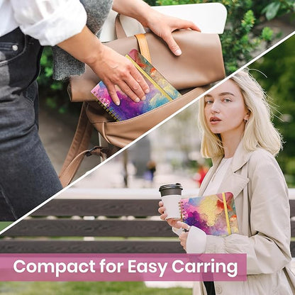 Lined Spiral Journal Notebook for Women, A5 College Ruled Journals for Writing, Hardcover Notebooks for Work, Note taking and Office School Supplies,140 Pages - Color Splash