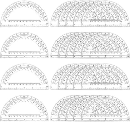Zonon 50 Pieces Plastic Protractors Bulk Classroom Clear Math Protractors 180 Degrees 6 Inch Protractors for Geometry Student, Angle Measurement, Students Back to School Supplies Office Supplies