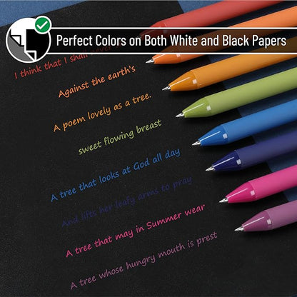 Mr. Pen- Retractable Gel Pens, 8 Pack, Unique Vintage Ink Colors Gel Pens Fine Point 0.7mm, Fast Dry Vintage Pen, Retractable Pens, Gel Ink Pens, Aesthetic Pens for Journaling Fine Tip Pens