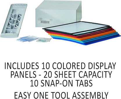 DURABLE Wall Mounted Reference System, 10 Double-Sided Panels, Letter-Size, Assorted Colors, SHERPA Design (554100)