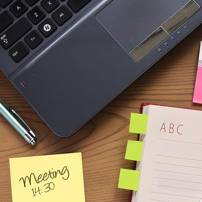 Sticky Notes 3" x 3 inch - (12 Pads) 600 Sheets - Yellow Stick On Note. Self Stick It Notes. Strong Sticking Square Stickies. Small Square Removable Memo Pad to Post in Office, Home, School - Emraw