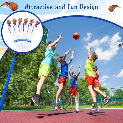 Zhanmai 24 Pcs Novelty Basketball Pens Sports Ballpoint Pens Basketball Party Favors Desk Cool Writing Tool for Students Supplies Stationery School Office Decor(Blue, White,Basketball)