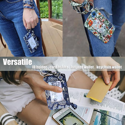 WONDERFUL FLOWER Lanyard Wallet, ID Holder with Lanyard, ID Wallet with Lanyard, Keychain Wallet for Women