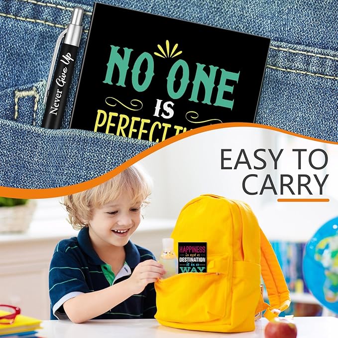 Yeaqee 72 Pcs Motivational Pens Notepads Gifts Set Inspirational Quote Ballpoint Pen Small Notebook Mini Journal Bulk Gifts for Teacher Coworker Gifts Women Office School(Inspirational)