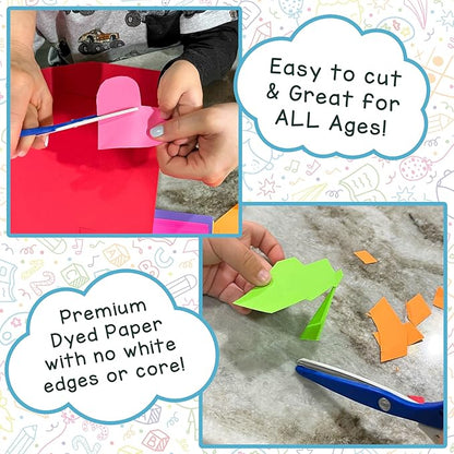 Hygloss Assorted Bright Colored Paper - 24 lb, 89 GSM, Acid-Free, Fade-Resistant, 8.5x11-Inch Letter Size Color Copy Paper, 96 Sheets, 12 Colors