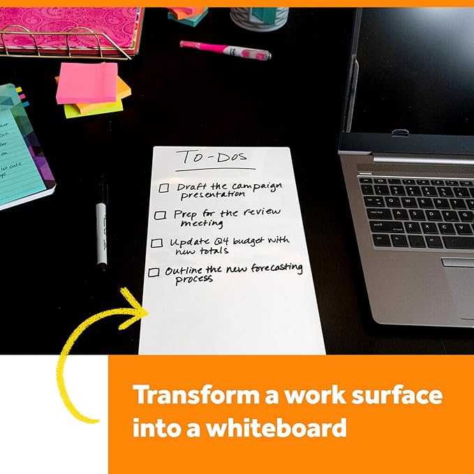 Post-it Dry Erase Sheets, 7 in x 11.3 in, Sticks Securely and Removes Cleanly (DEFSHEETS-3PK) (Pack of 8, 24 Count)