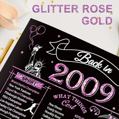 16th Birthday Card for Girls Her, Jumbo 3D Pop Up Sweet 16th Birthday Gifts Cards, Back In 2009 Happy 16 Year Old Birthday Decorations Cards Card for Daughter Granddaughter, Rose Gold