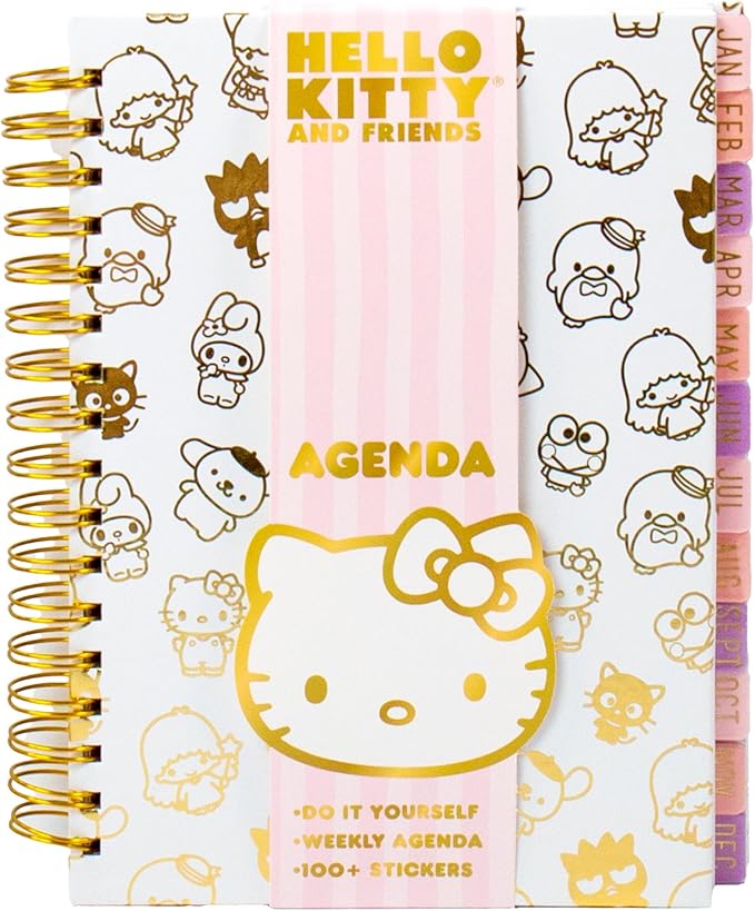 Hello Kitty And Friends Agenda, 70 Pages, Hardcover Planner, Hello Kitty & Kuromi Stickers, Sanrio Stuff, Cute School Supplies, Cute Stationery, Hello Kitty School Supplies, Sanrio Accessories