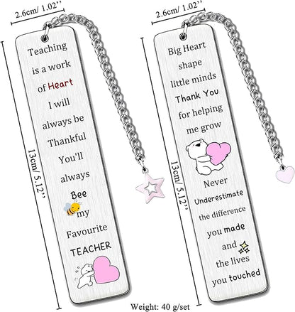Favourite Teacher Bookmarks Teachers Day Appreciate Gift Men Bookmarker Graduation Thank You Keepsake Birthday Present Retirement Christmas Thanksgiving Book Accessory Teaching is A Work of Heart