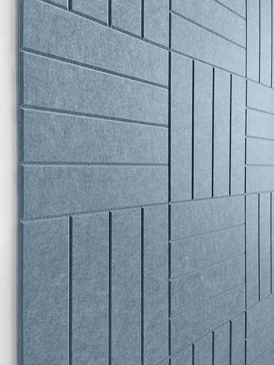 Large Cork Board Alternative - 12-Pack Felt Wall Tiles with Safe Removable Adhesive Tabs, Cork Wall Tiles Bulletin Board Home Office Essentials - Gray Blue