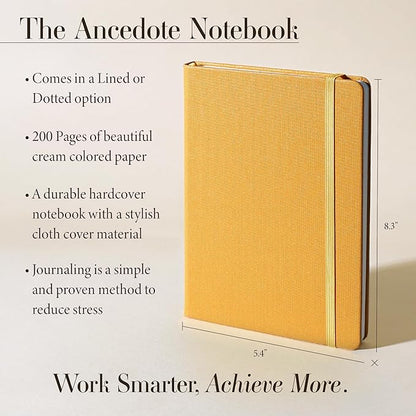 Hardcover Ruled Journal with Thick 100 gsm College Ruled Paper A5 size (8.3 inches x 5.4 inches) - Daily Writing Notebook Journal for Travel, School and Office Use - Diary Journal for Women and Men - Mustard