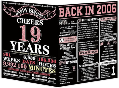 YiKaLus Large 19th Birthday Card for Daughter Son,Funny Birthday Gifts for Him Her,Unique 19 Years Old Bday Gifts for Girl Boy,Cool 19th Birthday Decoration